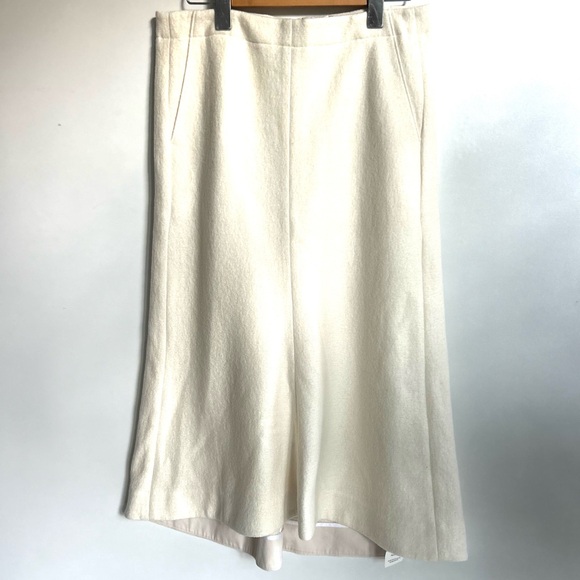 New Tibi Boiled Wool Sculpted Skirt size 4 off white ivory - Picture 9 of 12